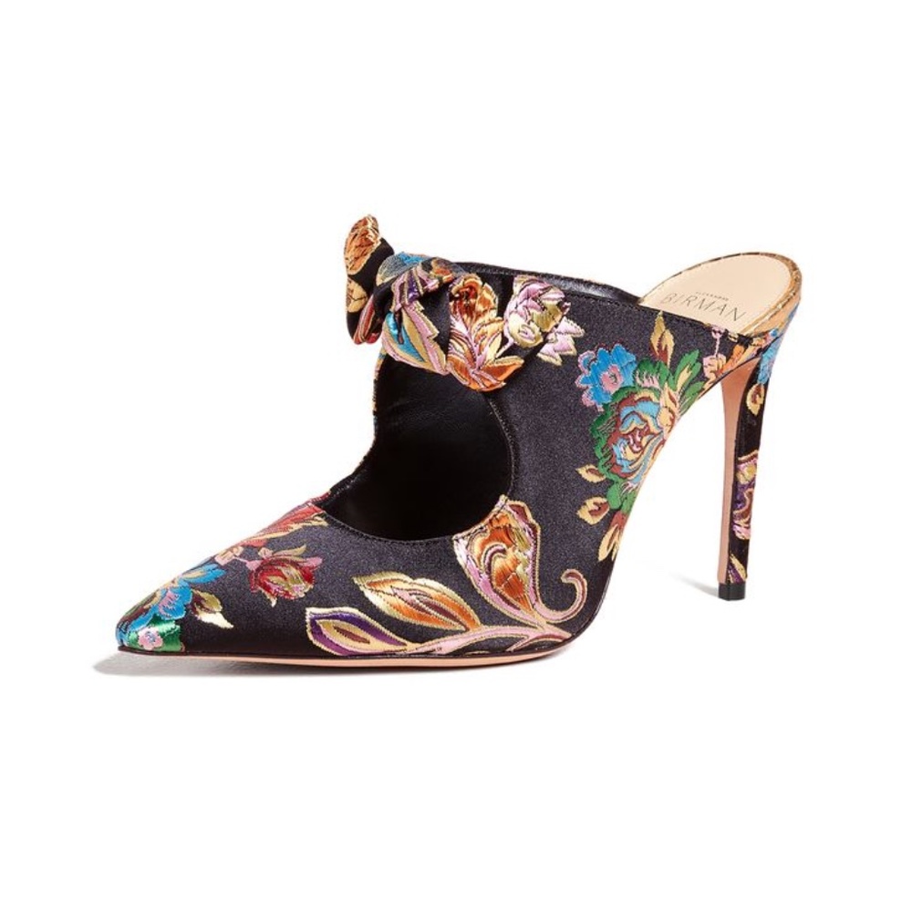 Alexandre Birman Evelyn Fab Mules, Multi Floral/Golden, 37